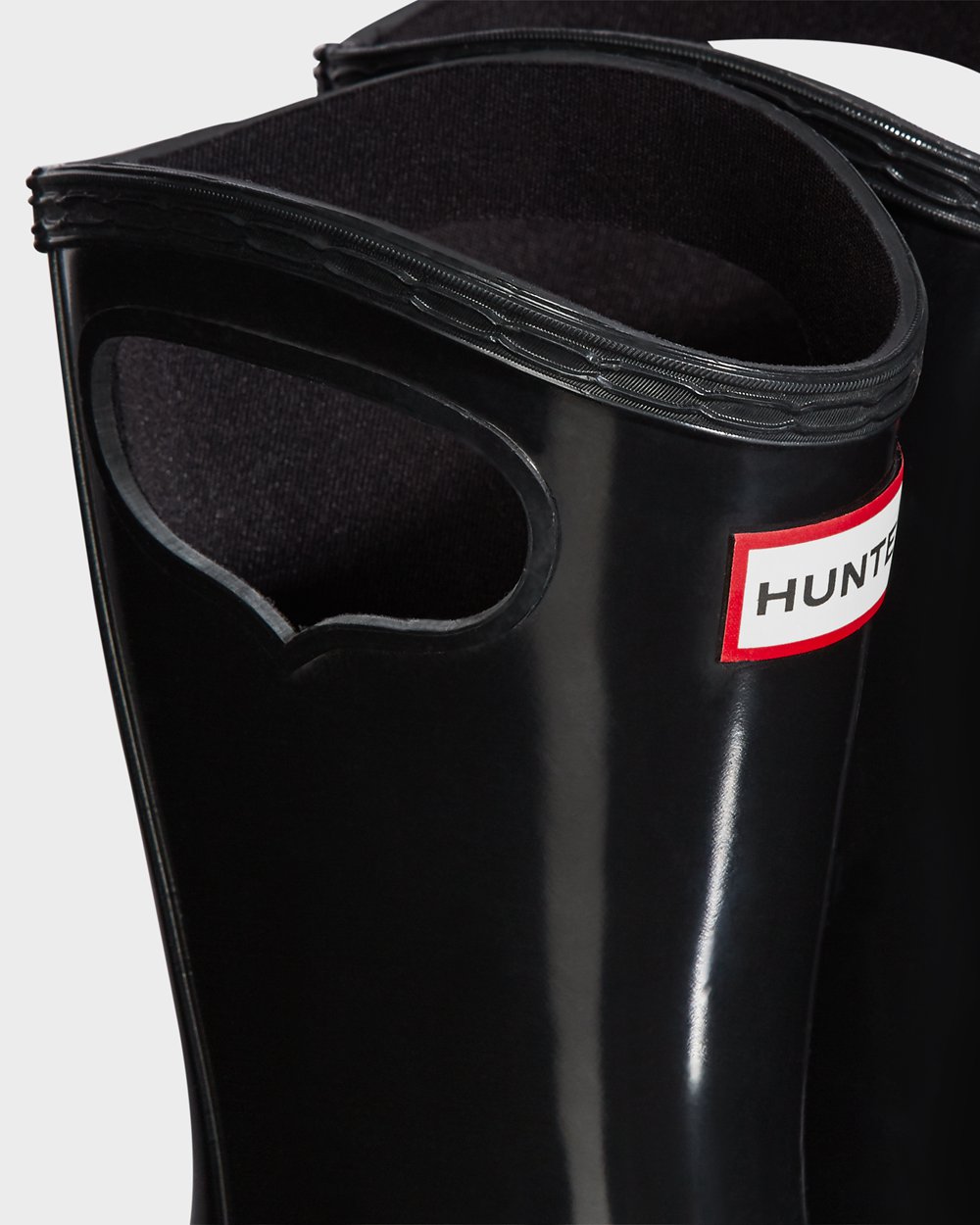 Kids Rain Boots - Hunter Original Big Grab Handle Gloss (75WRAKFHO) - Black